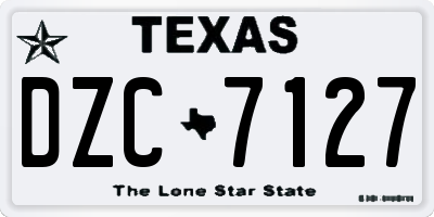 TX license plate DZC7127