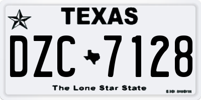 TX license plate DZC7128