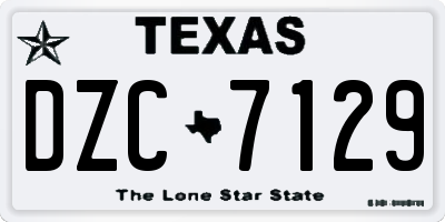 TX license plate DZC7129