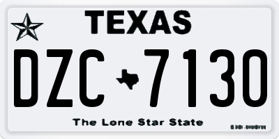 TX license plate DZC7130