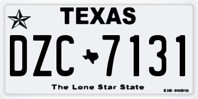 TX license plate DZC7131