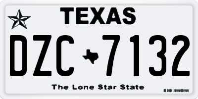 TX license plate DZC7132