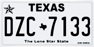 TX license plate DZC7133