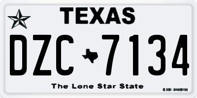 TX license plate DZC7134