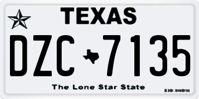 TX license plate DZC7135