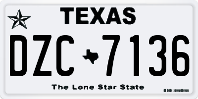 TX license plate DZC7136