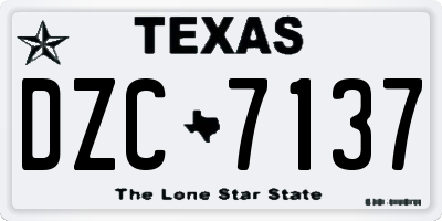 TX license plate DZC7137