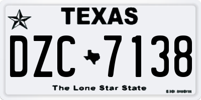 TX license plate DZC7138
