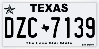 TX license plate DZC7139