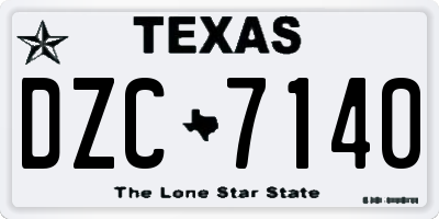 TX license plate DZC7140