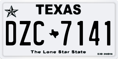 TX license plate DZC7141