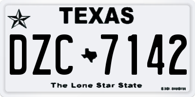 TX license plate DZC7142