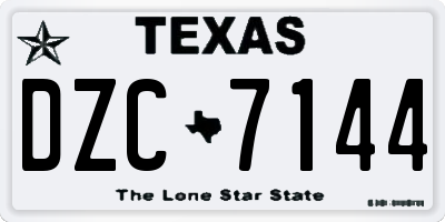 TX license plate DZC7144