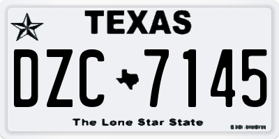 TX license plate DZC7145