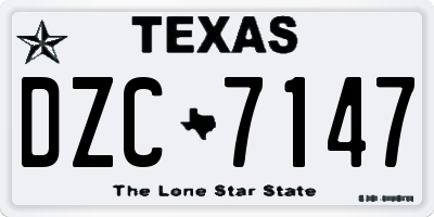 TX license plate DZC7147