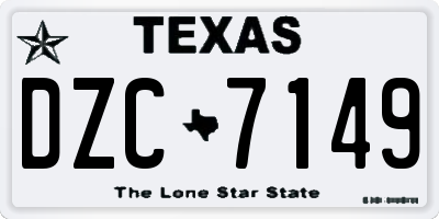 TX license plate DZC7149