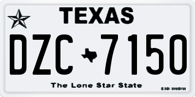 TX license plate DZC7150
