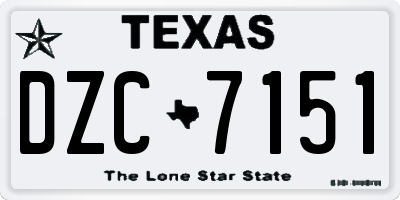 TX license plate DZC7151