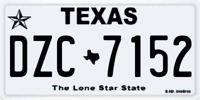 TX license plate DZC7152