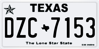 TX license plate DZC7153