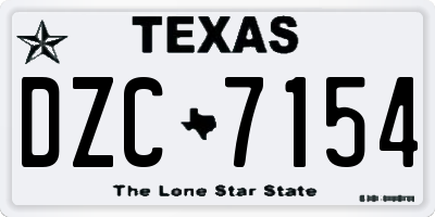 TX license plate DZC7154