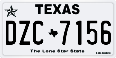 TX license plate DZC7156