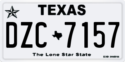 TX license plate DZC7157