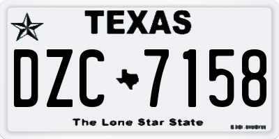 TX license plate DZC7158