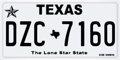 TX license plate DZC7160