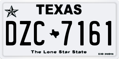 TX license plate DZC7161