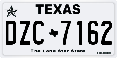 TX license plate DZC7162