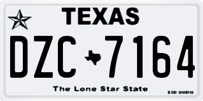 TX license plate DZC7164