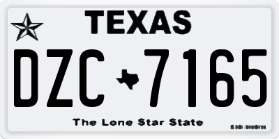 TX license plate DZC7165