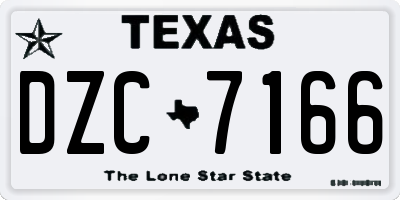 TX license plate DZC7166