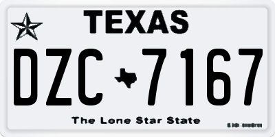 TX license plate DZC7167