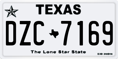 TX license plate DZC7169