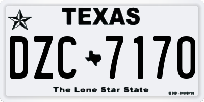TX license plate DZC7170