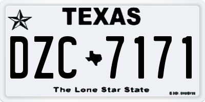 TX license plate DZC7171