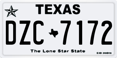 TX license plate DZC7172