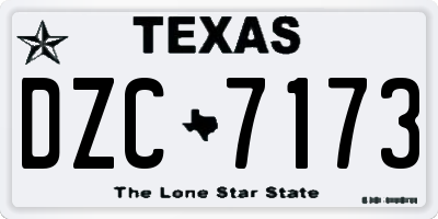 TX license plate DZC7173