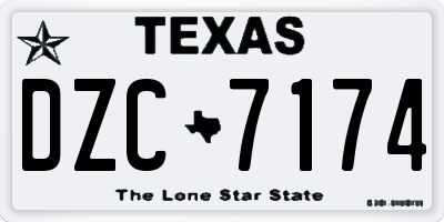 TX license plate DZC7174