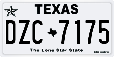 TX license plate DZC7175