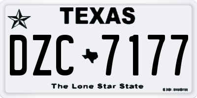 TX license plate DZC7177