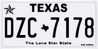 TX license plate DZC7178