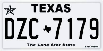 TX license plate DZC7179