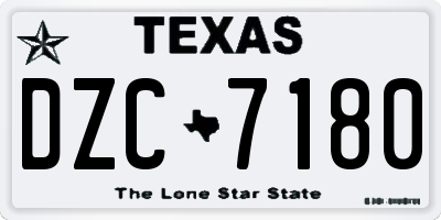 TX license plate DZC7180