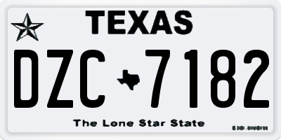 TX license plate DZC7182