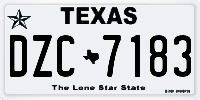 TX license plate DZC7183