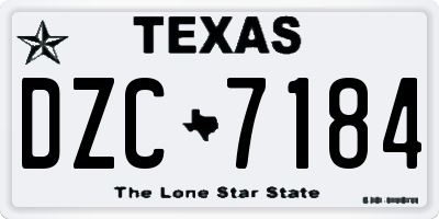 TX license plate DZC7184