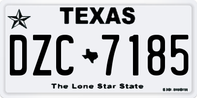 TX license plate DZC7185